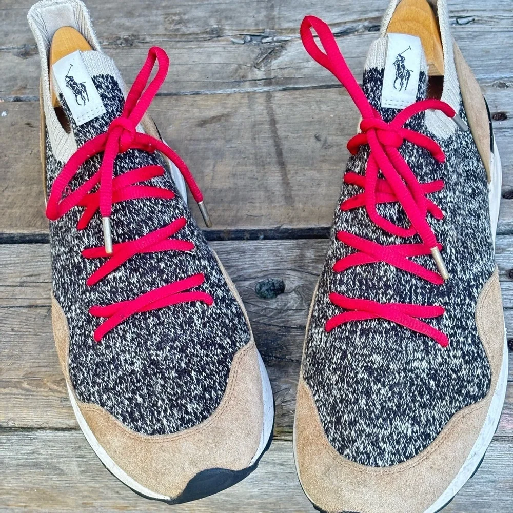 Polo Ralph Lauren Trackster 200II Suede-Trim Sock Sneakers